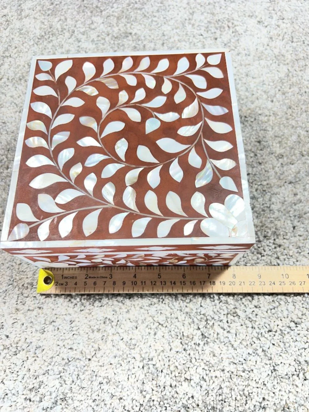 Handmade Bone‎ Inlay Jewelry Box Trinket Box - Brand New - Made in India